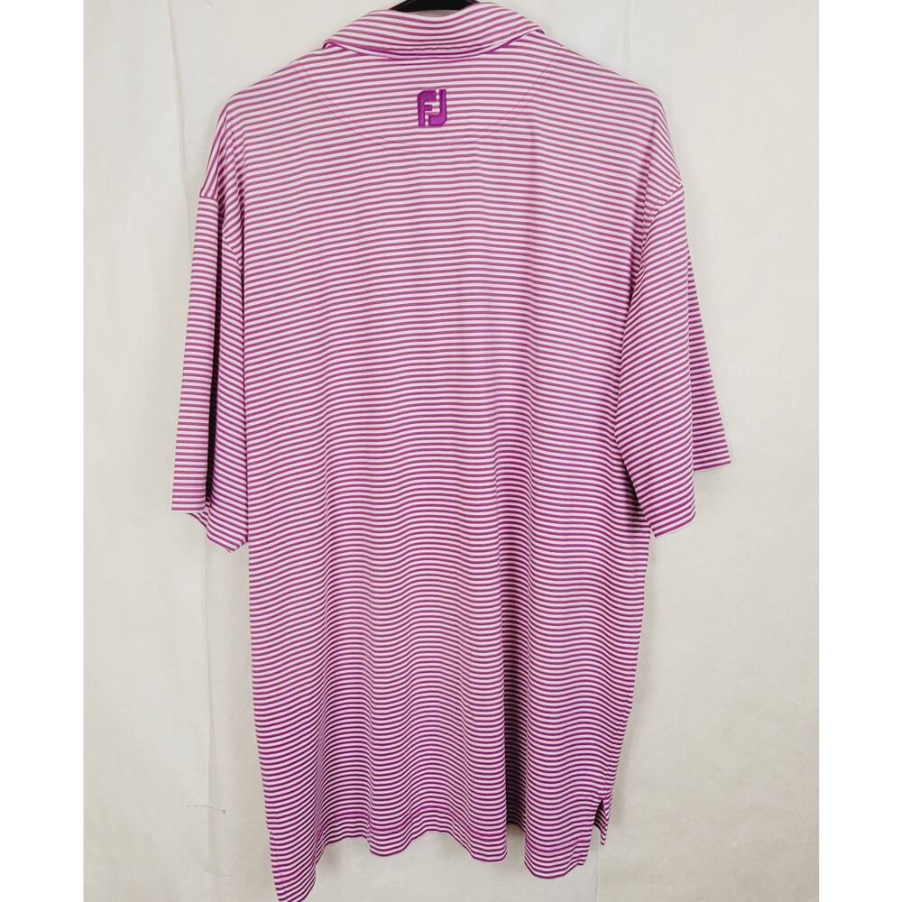 Foot Joy purple striped golf polo shirt size XL Preppy Resort Casual Active - Picture 2 of 7